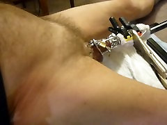 Fuck girl big both hole sounding my cock in chastity cage