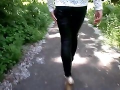 Heels 20 cm and leather leggings, walk in the park