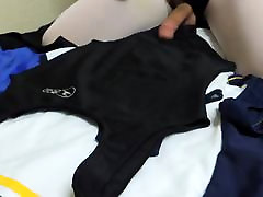 Cum on leotard lycra