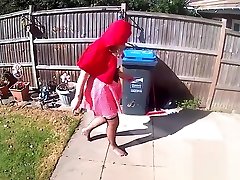 Red riding hood gets her 18 year dol pounded in the garden