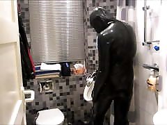 Cool Shower in Latex Suit