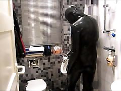 Cool Shower in Rubber Suit