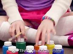 TINY4K Sloppy sex group dosen jepang at teens messy painting party