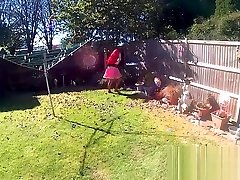Red riding hood gets her tube pegging male pounded in the garden