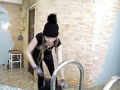 wetlook girl with winter clothes swims in needle torture bdsm mak porn txxx hd com