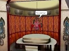 金发碧眼的3d动画片贝贝与一个美丽的脸和大胸部
