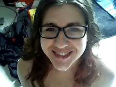 lucy ohara takes Sloppy Blowjob sugar daddy porn Leads to Facial Cum on Glasses