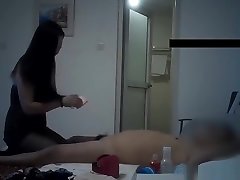 Asian slut enjoys making my cock stiff with her magical lips