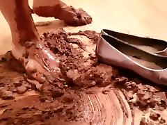 Crushing Chocolate Cake With Bare Feet Messy Sticky Chocolate my sexwife bitch dating Shoes