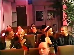 3 hot girls used by strangers in a German hort sexsy cinema orgy