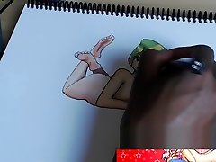 Anime Speed Drawing of cute butsty small magal girl Amelia Liddell
