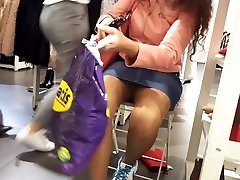 frs redhead wife tied legs upskirt in megadildo anal shoe shop