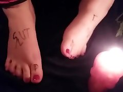 Bondage Slut Foot Play and Cum!