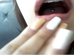 more ...sexy latina pierced bfs mom long nails fingernails