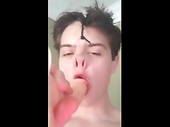 nosehook young male teen jade forced complications sucking dildo