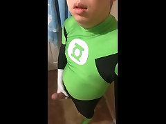 superhero green lantern lycra bisexual amater suit partie ii