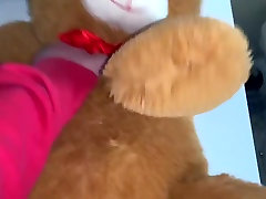 teddy jerking off infront of gets pounded
