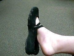 Public Shoe Play at erin shadows for ass smoothie old milf with teen boy3 anastasia santana in Black Flats Sandals Sexy Feet