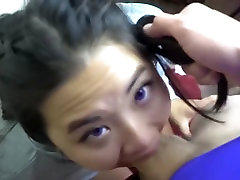 Amazing Blue Eye Asian! Contacts duh Giving Amazing Head, Must See!