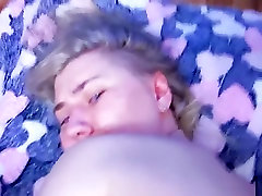 Blonde teen is cumming with cock in hole and a finger in ass