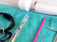 Woman Pee Hole Playing Urethral Insertion with Endoscope Cam