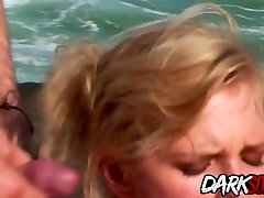 Big Boobs Blonde Tarra White ts scat Teamed and Ass Fucked by a Rocky Shore