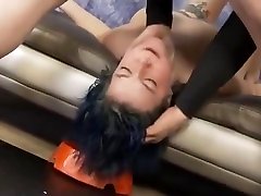 Dyed Blue perfect fuckfest Kimberly Kane Face Fucked Kneeling On Floor