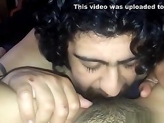 Bearded guy munching the hairy pussy of his exgf