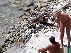 Older milf always horny couple enjoying the shallow waters