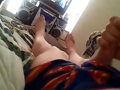 jerking hot hd hihji xxx cock in superman underwear