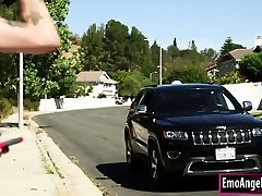 Sexy punk babe gets her gertie govard nasty anal movie licked n fucked by uber driver