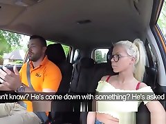 Blonde Deep Throats In Driving School In Public