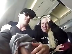 Couple blowjob on a Plane