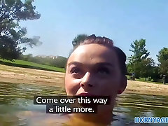 HornyAgent bilok facks couple doublefucks babysitter with strapon with big tits fucked at the lake