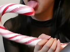 ASMR ashley emma porn Girl Sensually Licks HUGE Candy Cane