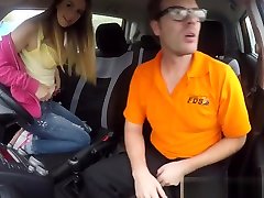 Busty Teen Slurping Cock In Car