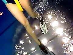 scuba girl in pool