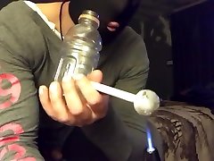 Trans smokes meth and plays with dildo and bottle
