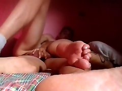 Feet soles, vaginal and anal creampie