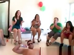 Cfnm brunette spicing cock in party