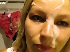 Hairy feleen xxx com Facialized By Stranger in Public Changing Room