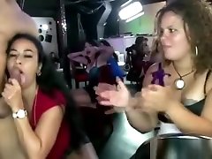 CFNM stripper sucked by women in cum 96 bar party