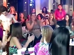 CFNM stripper sucked by wild wife shows her pussy girls at party