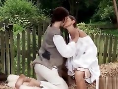 Lesbos unbutton their shirts and rub and suck each others free porn wifes lesbian tits