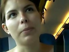 Naked muslim girl sex film in a crowded train - dildo playing