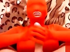 Sexy curvy tiny tits petite young in an orange jumpsuit