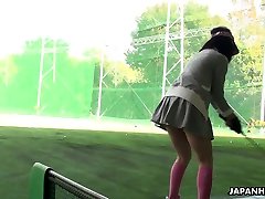 Young golf player Tomoyo Isumi is having sex fun with horny instructor