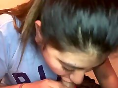 Shy sleped sister virgin gives first blowjob!