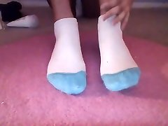 Ebony Teen Bedtime Foot Massage In White pancut muncrat On Webcam