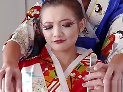 Japanese geishas having inside usa love